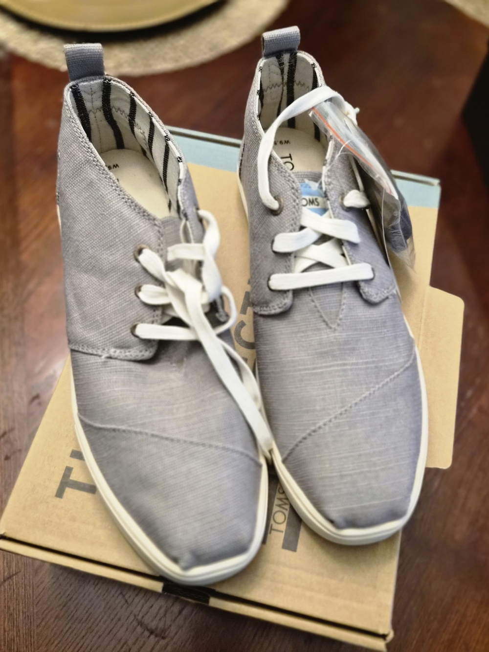 TOMS Women’s Casual Lace-Up Shoe in Light Gray